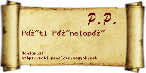 Póti Pénelopé névjegykártya